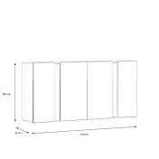 credenza rovere inserti bianchi