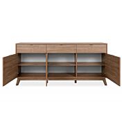 Credenza di design in finitura bamboo con tre ante e tre cassetti