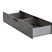 Letto una piazza e mezza Industry con testata ricurva in finitura Rovere e Grigio smoke