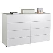 Cassettiera con 8 cassetti in finitura Bianco laccato lucido