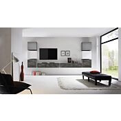 Parete attrezzata componibile con cubi e ribalte