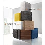 Cubo sospeso in diverse finiture per parete attrezzata