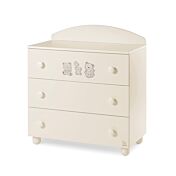 Lettino neonati Paddington avorio con decorazioni e ruote