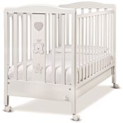 Culla Baloo con ruote, bianca con decori