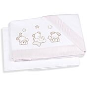 Culla Orsetto con decorazione e ruote, finitura Bianco