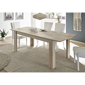 Soggiorno moderno con 2 madie e un tavolo  in finitura Rovere samoa con specchi