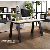 Tavolo moderno Leonardo in finitura Rovere e Nero chalet