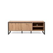 Porta tv industry con 2 ante in finitura rovere nodato ed antracite