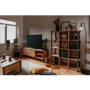 Soggiorno moderno stile Industry in finitura Antracite e Rovere nodato