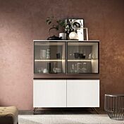 Vetrina Bled di qualità con 4 ante in finitura Noce bianco e Brunito