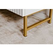 Porta TV bianco opaco stile nordico con gambe dorate