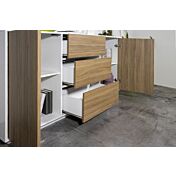 Madia moderna in noce caracalla e bianco laccato lucido