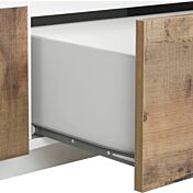 Elegante Mobile TV larghezza 200 cm, Pero e Bianco lucido