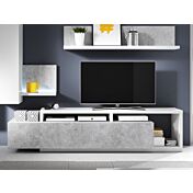 Porta TV Cracovia, grigio cemento e bianco opaco