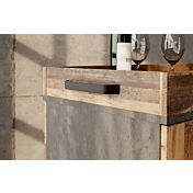 Carrello industry porta bibite, finitura Rovere effetto invecchiato e Grigio scuro