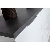 Madia 2 ante e 4 cassetti, finitura Bianco Lucido e Grigio