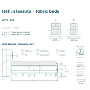 camera moderna con letto in tessuto