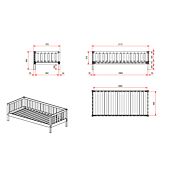 Divano letto pino massello con secondo estraibile, disponibile in due colorazioni