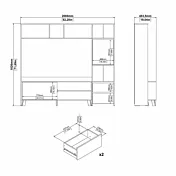 parete attrezzata misurazioni 