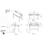 Scrivania in stile nordico con cassetti bianca laccata con gambe in pino massello