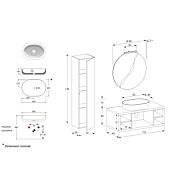 Mobile sospeso da bagno con 2 ripiani Niagara 3 Bis