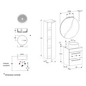 Cassettiere bagno moderne, mobile con 2 cassetti, Jog 1