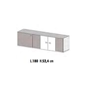 Madia moderna, Credenza di design, 5 ante, Teak e Bristol