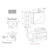 Mobile da bagno sospeso con un cassetto Niagara 1