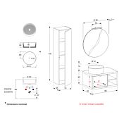 Mobiletto da bagno moderno con un cassetto in Cemento Grigio Cielo, Niagara 5