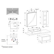 Mobile bagno moderno con piano e un cassetto, Niagara 6