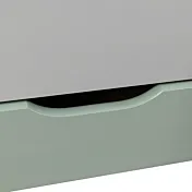 Divano letto con cassetti, secondo letto estraibile, Grigio chiaro e Salvia ribassi