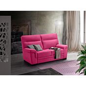 Divano Kim rosa Lampone, divano moderno a 2 posti