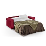 Divano letto Oliver moderno sfoderabile, finitura Melograno