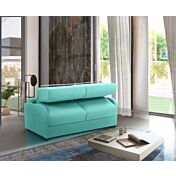 Divano letto 3 posti Charlie, finitura tessuto Cielo