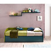 Divano letto Sail Moretti Compact con contenitore, Pavone e Oliva