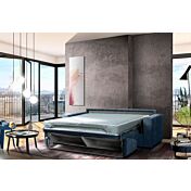 Divano letto Blu petrolio sfoderabile, 3 posti