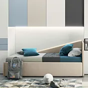 divano imbottito beige cameretta