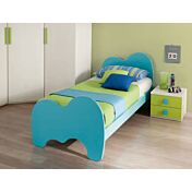 Letto singolo con testata e pediera Elefantino in finitura Olmo bianco