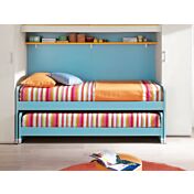 Letto singolo con secondo ad estrazione in finitura Olmo naturale