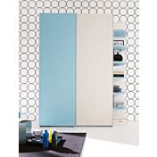 Armadio per camerette con 2 ante scorrevoli i in finitura Larice e Turchese LACCATO