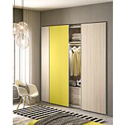 Armadio scorrevole a 3 ante in Olmo e Lime LACCATO