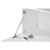 Mobile porta Tv con  2 ribalte e un vano in finitura Bianco lucido e Pero