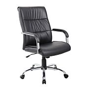 Poltrona presidenziale con braccioli, Nera