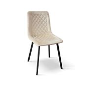 elegante Sedia imbottita in velluto, Beige 