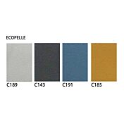 Camera da letto Ara con letto in ecopelle Giallo, Made in Italy