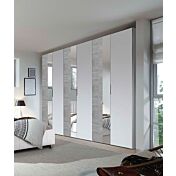 Camera completa matrimoniale bianco lucido e beton con armadio battente molto capiente