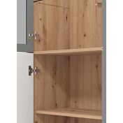 Vetrina stretta 2 ante, finitura Rovere e Grigio grafite