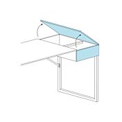 Scrivania Calamaio con ribalta in finitura Bianco frassino e Blu reale