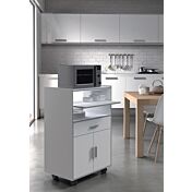 Mobile per cucina con piano ad estrazione, finitura bianco