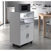 Mobile per cucina con piano ad estrazione, finitura bianco